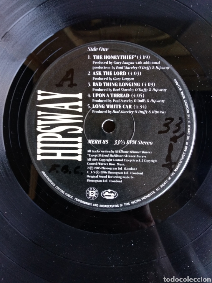 Discos de vinilo: *HIPSWAY, UK, MERCURY, 1986 - Foto 3