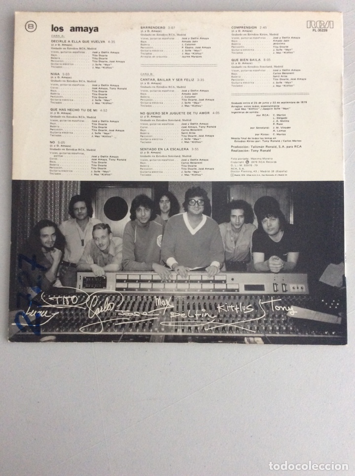 Discos de vinilo: Los Amaya. Decirle a ella que vuelva. - Foto 2