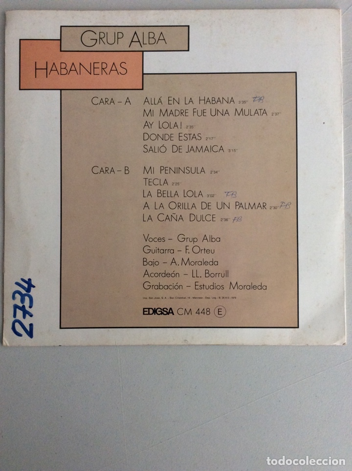 Discos de vinilo: Grup Alba. Habaneras. - Foto 2