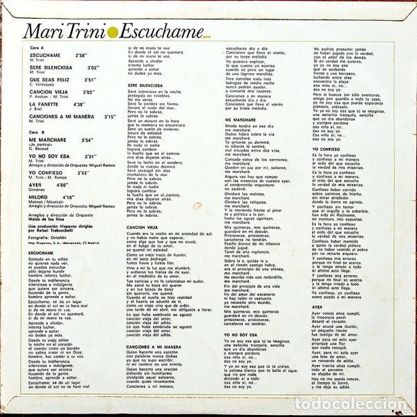 Discos de vinilo: Mari Trini &lrm;&ndash; Escuchame... - Foto 2