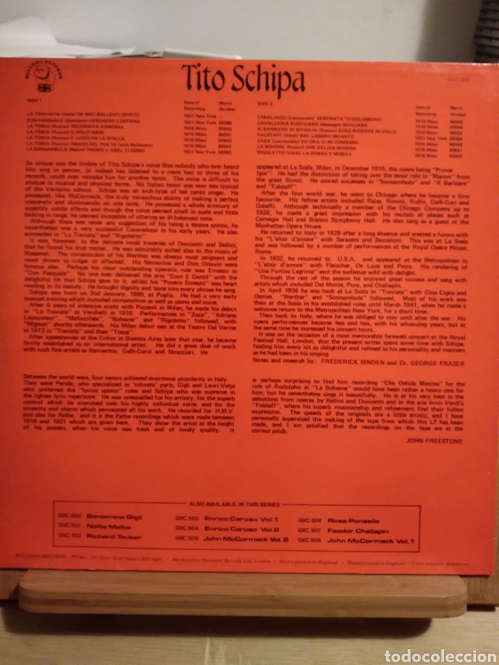 Discos de vinilo: TITO SCHIPA &rdquo;TITO SCHIPA&rdquo; UK - Foto 2