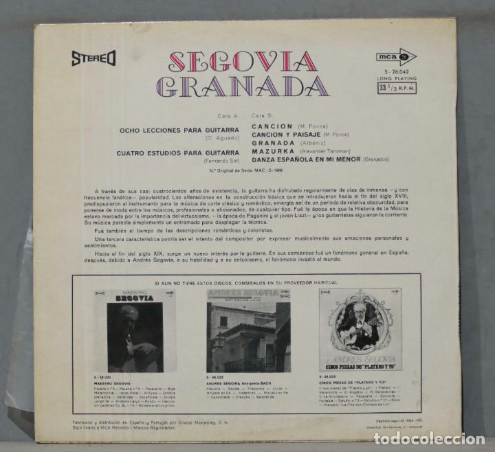 Discos de vinilo: LP. Segovia. Granada - Foto 2