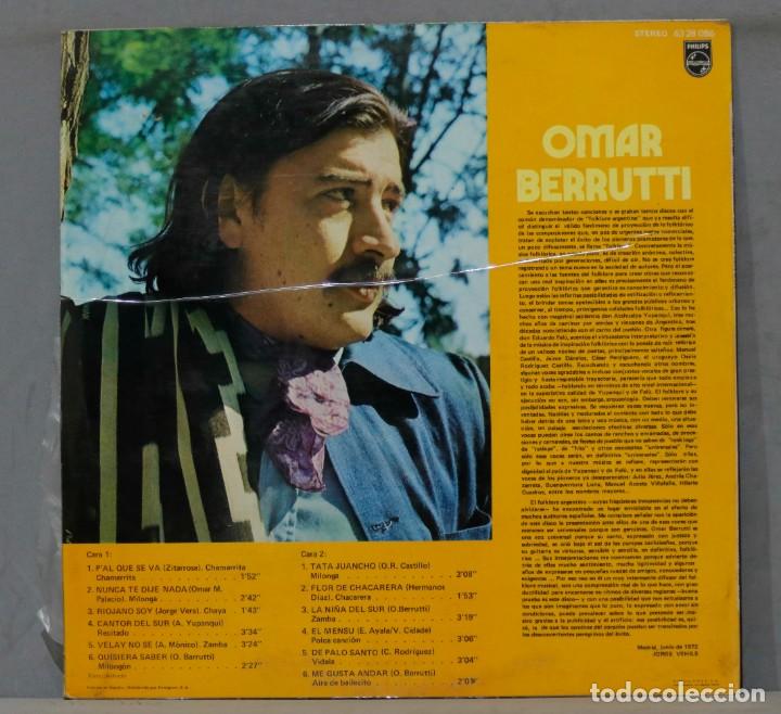 Discos de vinilo: LP. CANCIONES DEL FOLKLORE ARGENTINO EN LA VOZ DE BERRUTI - Foto 2