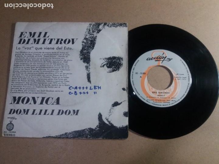 Discos de vinilo: EMIL DIMITROV / MONICA / SINGLE 7 PULGADAS - Foto 1