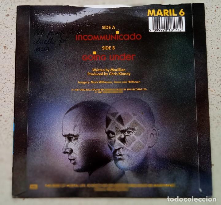 Discos de vinilo: Marillion &lrm;&ndash; Incommunicado / Going Under , UK 1987 EMI - Foto 2