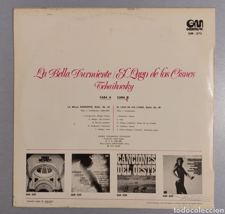 Discos de vinilo: DISCO DE VINILO . LA BELLA DURMIENTE . EL LAGO DE LOS CISNES - Foto 2