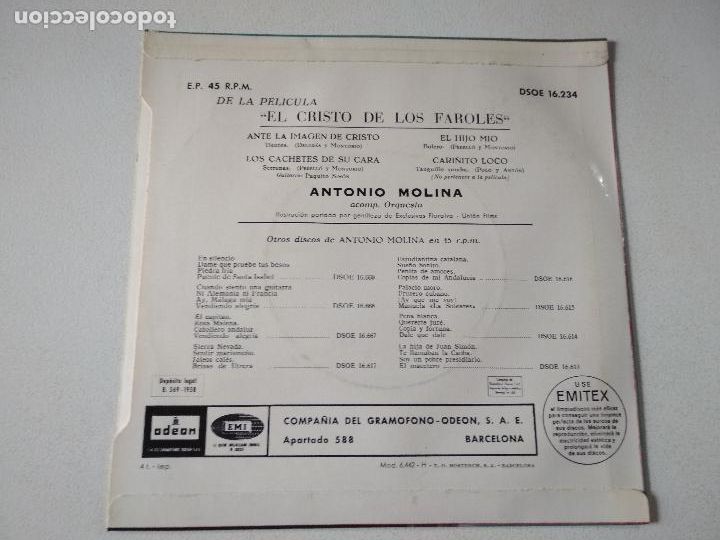 Discos de vinilo: ANTONIO MOLINA, EL CRISTO DE LOS FAROLES,1958 - Foto 2