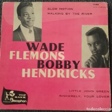 Discos de vinilo: WADE FLEMONS / BOBBY HENDRICKS (DRIFTERS) - EP SPAIN 1960 VINILO AZUL - DISCOPHON 17003 - TOP RANK. Lote 321438253
