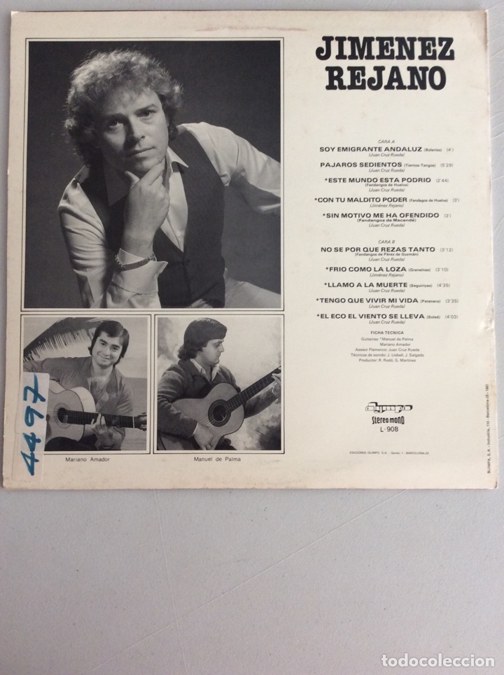 Discos de vinilo: Jim&eacute;nez Rejano. Soy emigrante andaluz. - Foto 2
