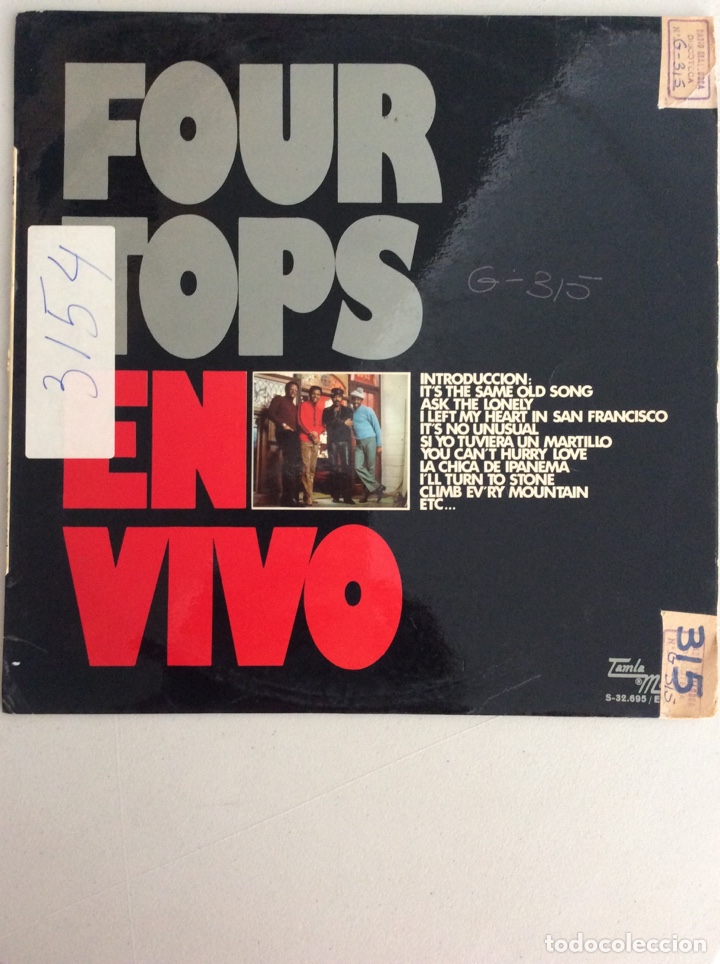 Discos de vinilo: Four Tops. En vivo. - Foto 1