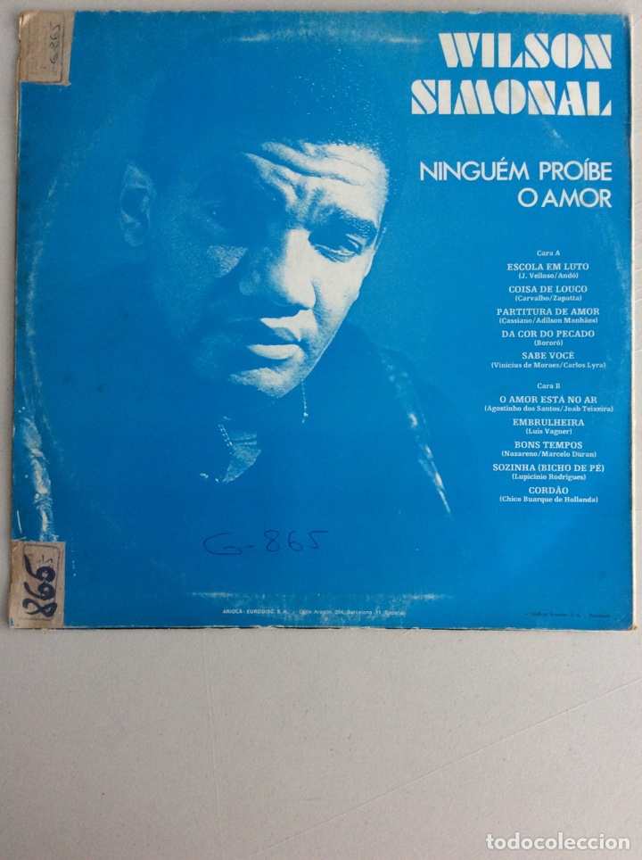 Discos de vinilo: Wilson Simonal. Ningu&eacute;m pro&iacute;be o amor. - Foto 2