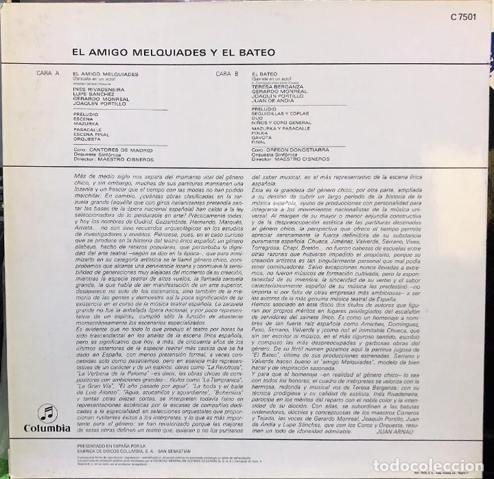 Discos de vinilo: Maestro Cisneros &ndash; El Amigo Melquiades / El Bateo - Foto 2