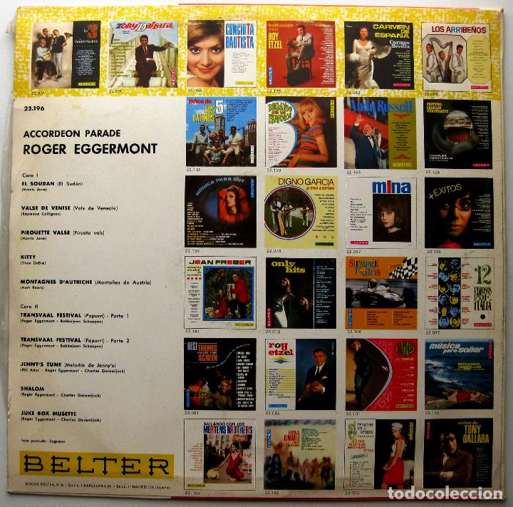 Discos de vinilo: Roger Eggermont - Accordeon Parade - LP Belter 1968 BPY - Foto 2
