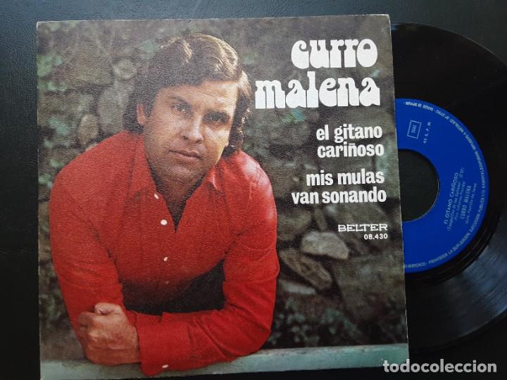 Discos de vinilo: Curro Malena. El gitano cari&ntilde;oso. Mis mulas van sonando - Foto 1