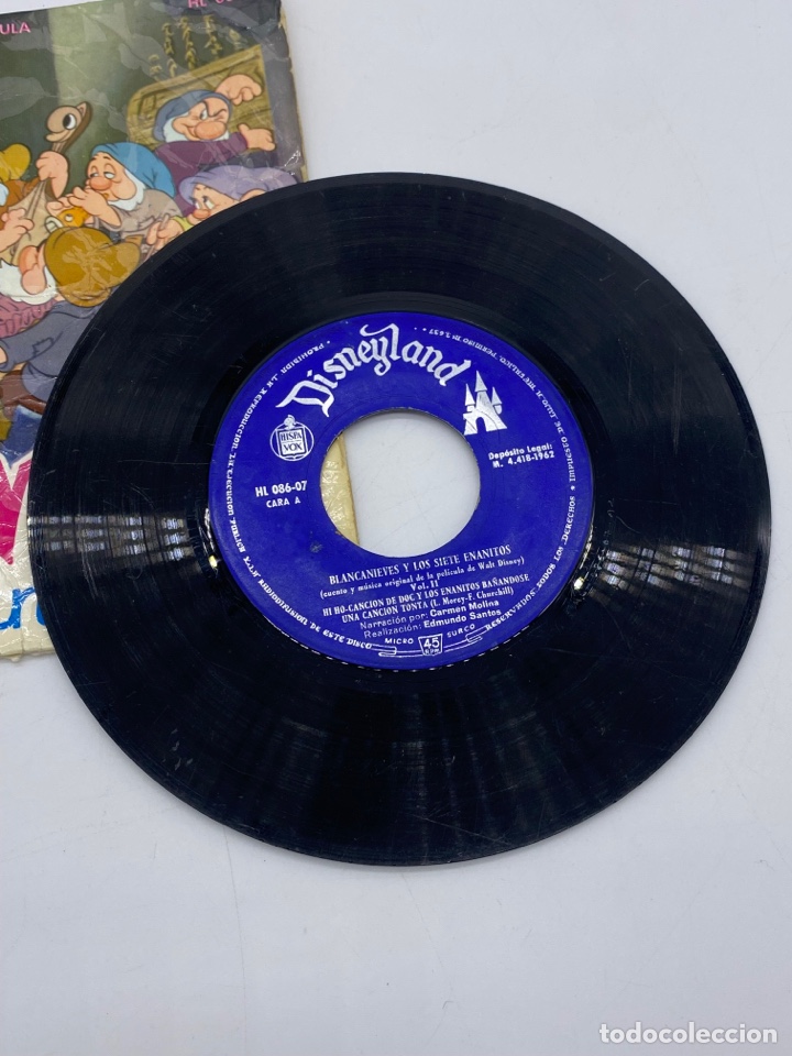 Discos de vinilo: Blancanieves y los 7 enan&iacute;tos single 1962 - Foto 5