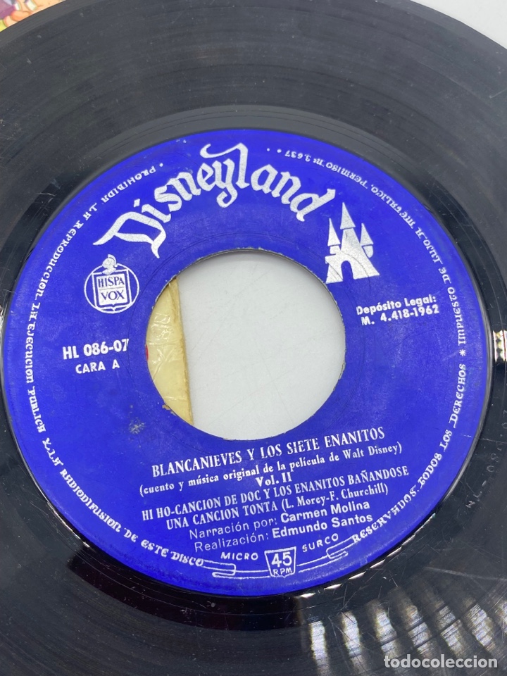 Discos de vinilo: Blancanieves y los 7 enan&iacute;tos single 1962 - Foto 6