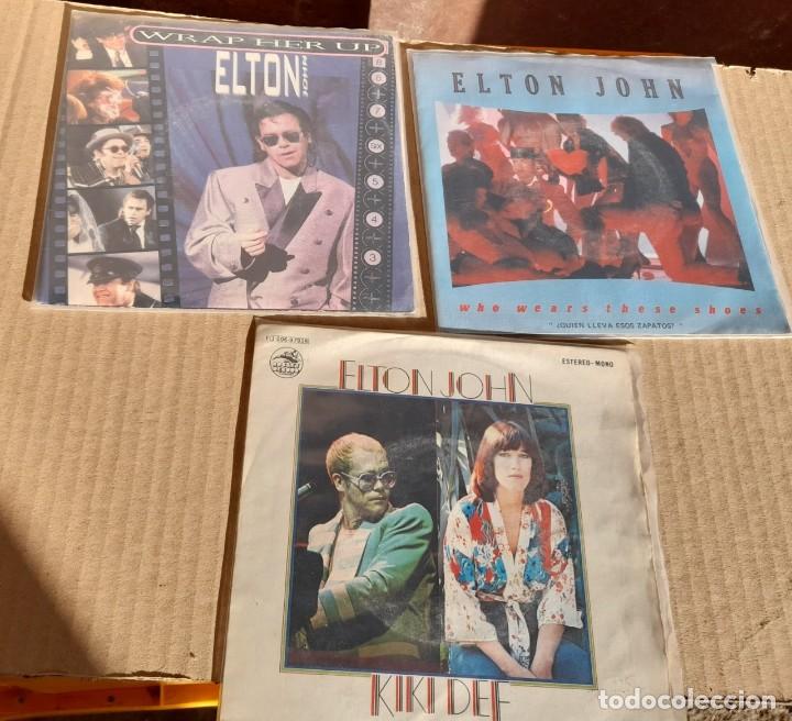 Disques de vinyle: LOTE DE 3 SINGLES DE ELTON JOHN