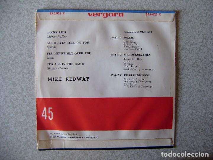 Discos de vinilo: MIKE REDWAY.LUCKY LIPS + 3...ESCASO - Foto 2