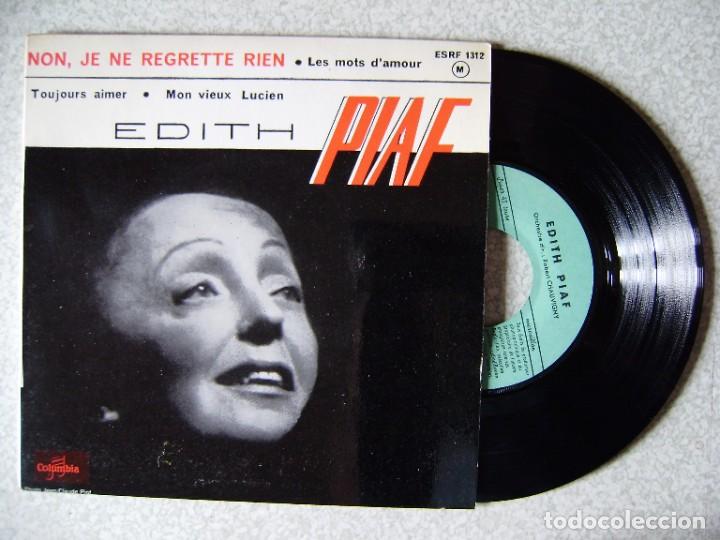 Discos de vinilo: EDITH PIAF.NON,JE NE REGRETTE RIEN + 3 - Foto 1