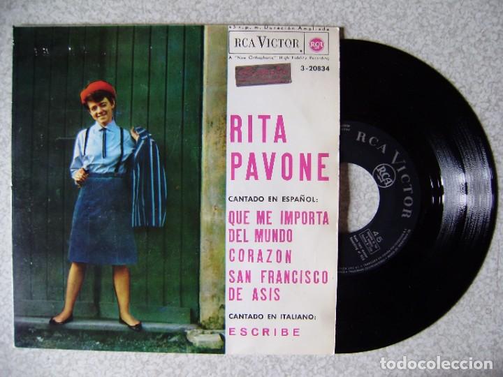 Discos de vinilo: RITA PAVONE.QUE ME IMPORTA DEL MUNDO + 3 - Foto 1