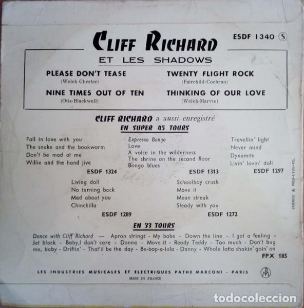 Discos de vinilo: Cliff Richard And The Shadows &ndash; Please Dont Tease - Foto 2