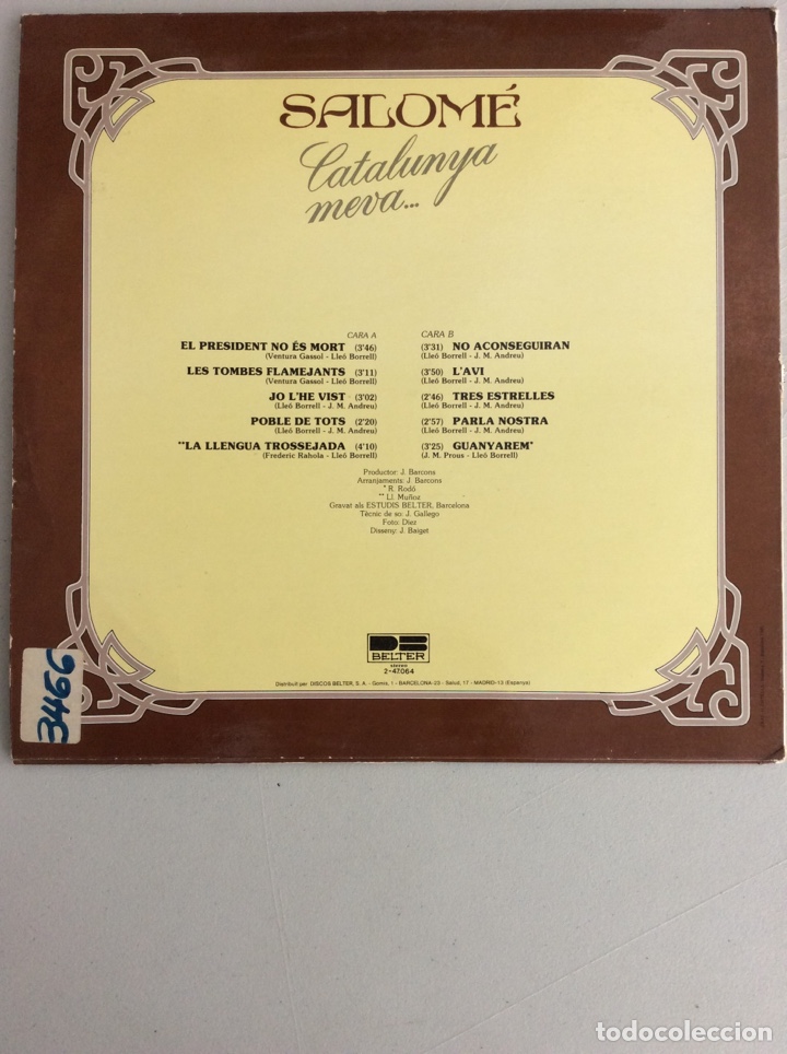 Discos de vinilo: Salom&eacute;. Catalunya meva... - Foto 2