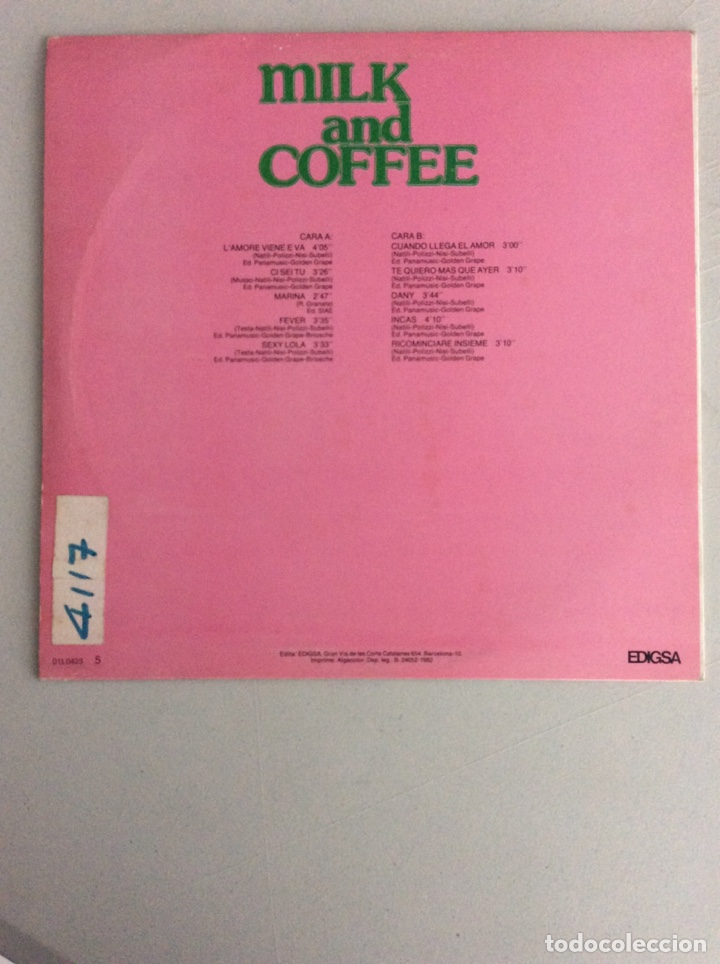 Discos de vinilo: Milk and Coffee. L&rsquo;amore viene e va. - Foto 2
