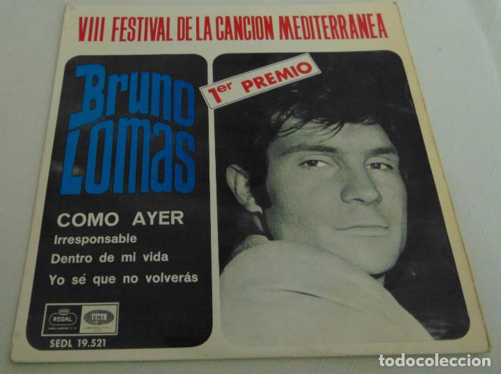 Discos de vinilo: BRUNO LOMAS - COMO AYER + 3 - EP 1966 - Foto 1