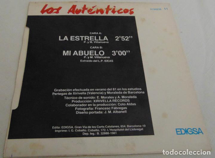 Discos de vinilo: LOS AUTENTICOS - LA ESTRELLA - SINGLE 1981 - Foto 2