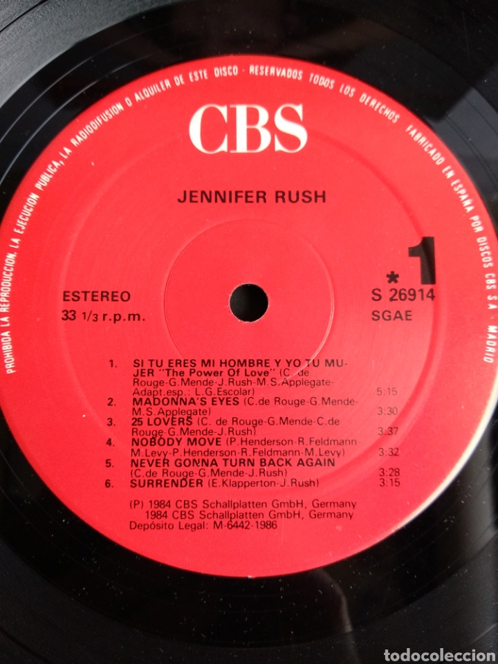 Discos de vinilo: *JENNIFER RUSH, SPAIN, CBS, 1984. LX.3 - Foto 3