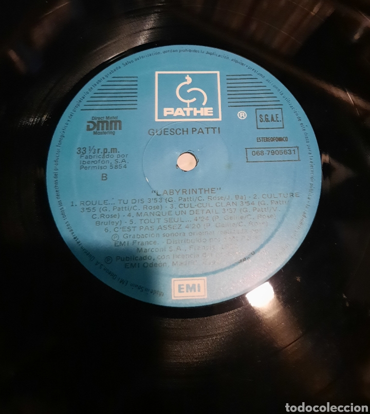 Discos de vinilo: Guesch Patti - Labyrinthe - Foto 2