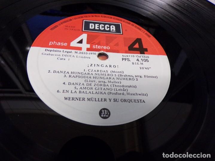 Discos de vinilo: DISCO WERNER M&Uuml;LLER Y SU ORQUESTA. &iexcl;ZINGARO! DECCA - Foto 4