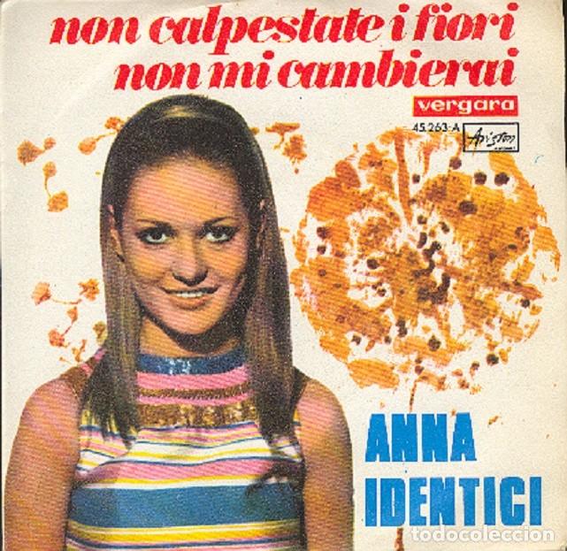 Dischi in vinile: Anna Identici - Non calpestate i fiori; Non mi cambierai - VERGARA 45.263 - 1968