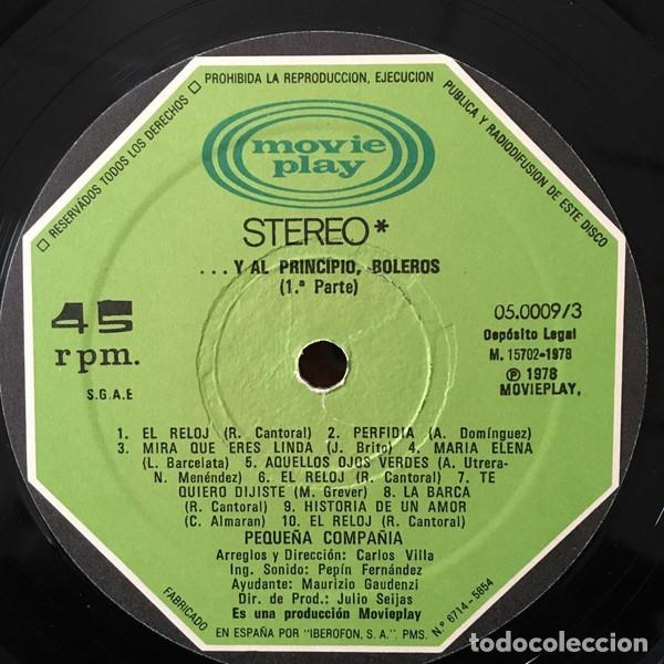 Discos de vinilo: Peque&ntilde;a Compa&ntilde;ia* &lrm;&ndash; ....Y Al Principio, Boleros - Foto 3