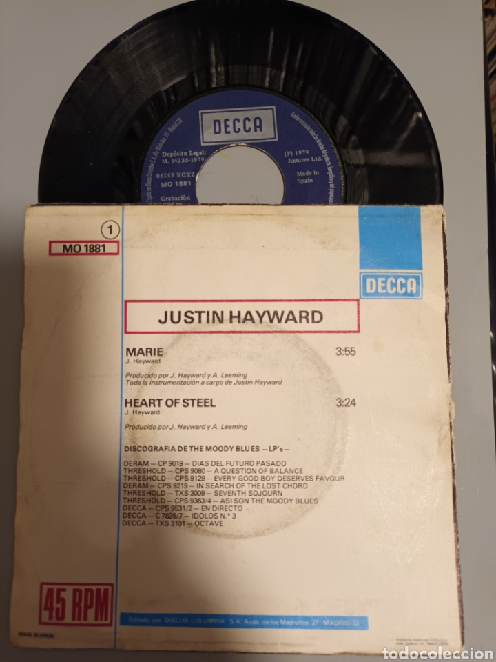 Discos de vinilo: Justin hayward, marie - Foto 2