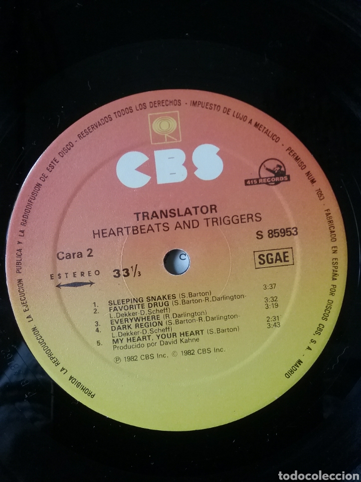 Discos de vinilo: TRANSLATOR 1981 CBS Records Spain - Foto 5