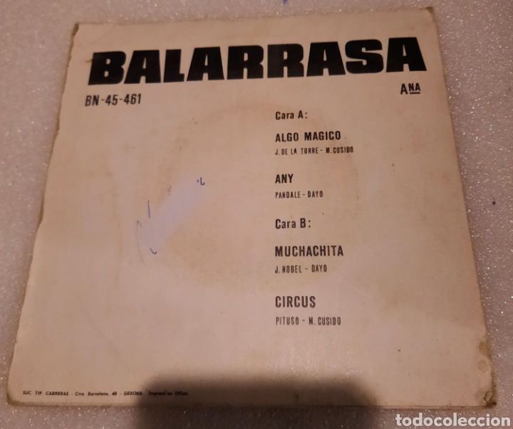 Discos de vinilo: BALARRASA - ALGO MAGICO + 3 - Foto 2