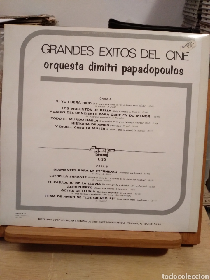 Discos de vinilo: GRANDES EXITOS DEL CINE &rdquo;ORQUESTA DIMITRI PAPADOPOULOS&rdquo; ES.72 - Foto 3
