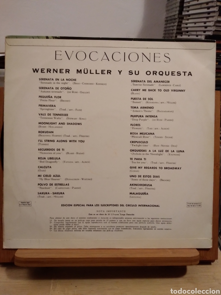 Discos de vinilo: WARNER M&Uuml;LLER Y SU ORQUESTA &rdquo;EVOCACIONES&rdquo; ES.67 - Foto 3