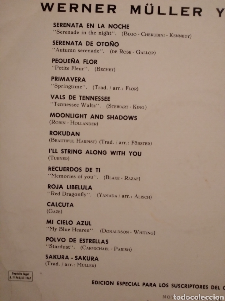 Discos de vinilo: WARNER M&Uuml;LLER Y SU ORQUESTA &rdquo;EVOCACIONES&rdquo; ES.67 - Foto 4