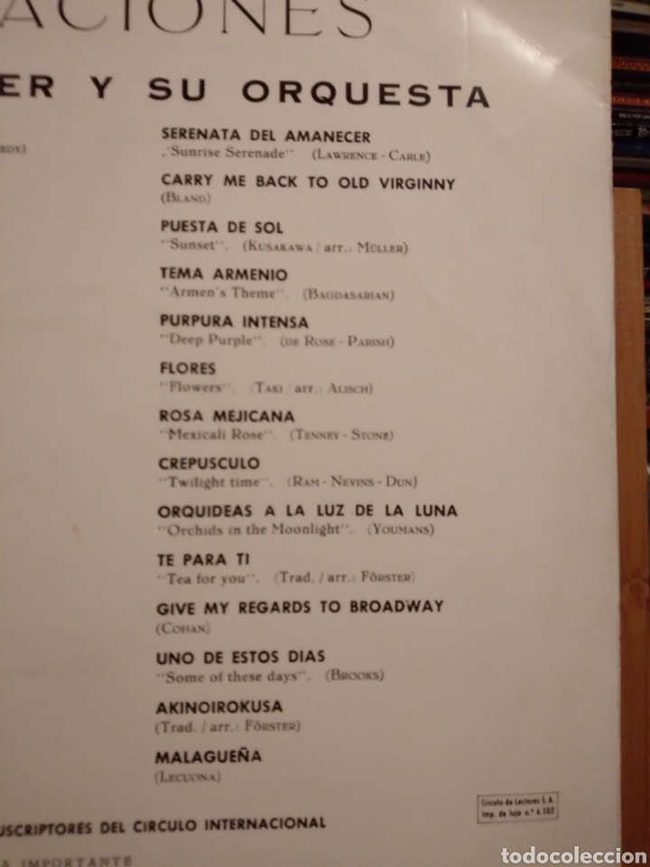 Discos de vinilo: WARNER M&Uuml;LLER Y SU ORQUESTA &rdquo;EVOCACIONES&rdquo; ES.67 - Foto 5