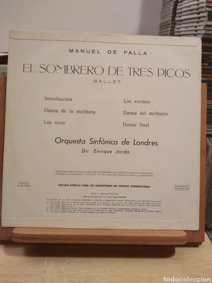 Discos de vinilo: MANUEL DE FALLA &rdquo;EL SOMBRERO DE TRES PICOS&rdquo; ES.68 - Foto 2