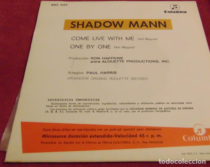 Discos de vinilo: Shadow Mann &ndash; Come Live With Me / One By One - SINGLE 1969 - Foto 2