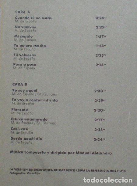 Discos de vinilo: LP - MANUEL ALEJANDRO Y SU GRAN ORQUESTA - HISPAVOX - 1966 - Foto 3