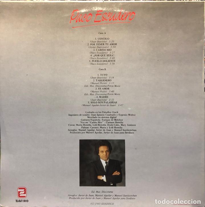Discos de vinilo: Paco Escudero &ndash; Contigo - Foto 2