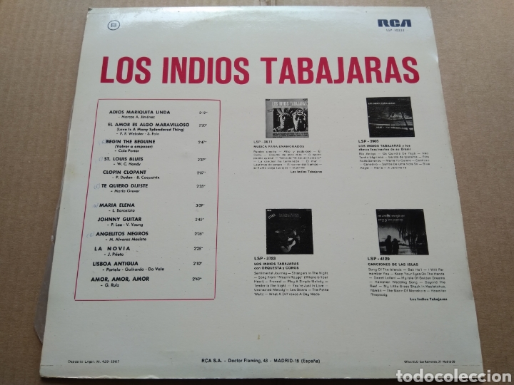 Discos de vinilo: LP LOS INDIOS TABAJARAS - Foto 2