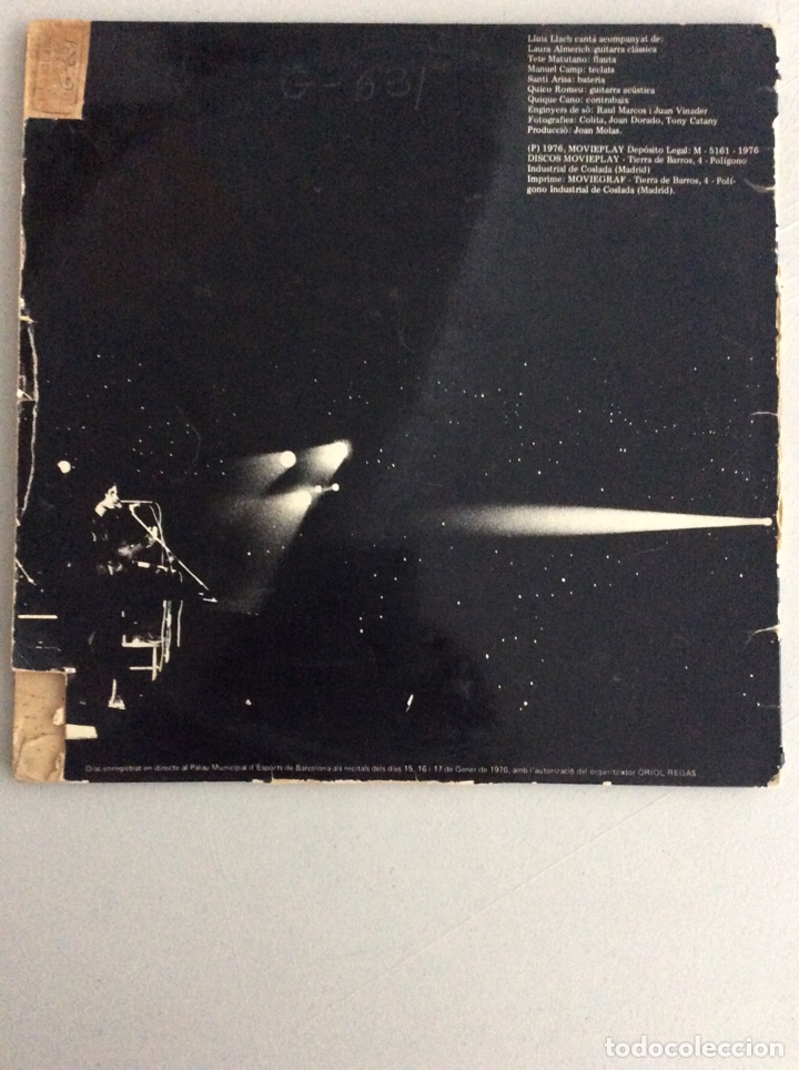 Discos de vinilo: Lluis Llach. Barcelona Gener de 1976. - Foto 2