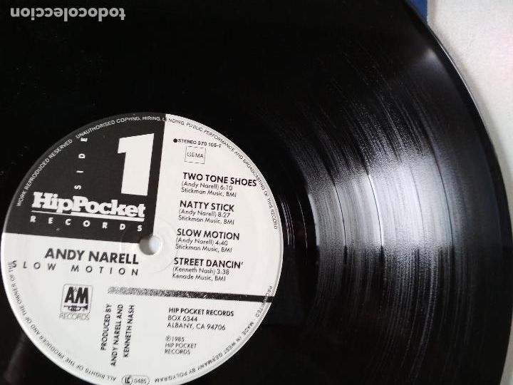 Discos de vinilo: ANDY NARELL SLOW MOTION.1985 - Foto 3