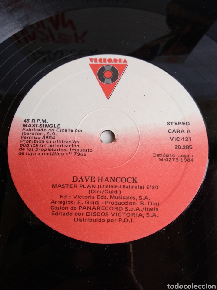 Discos de vinilo: *DAVE HANCOCK, MASTER PLAN, SPAIN, VICTORIA, 1984 - Foto 3