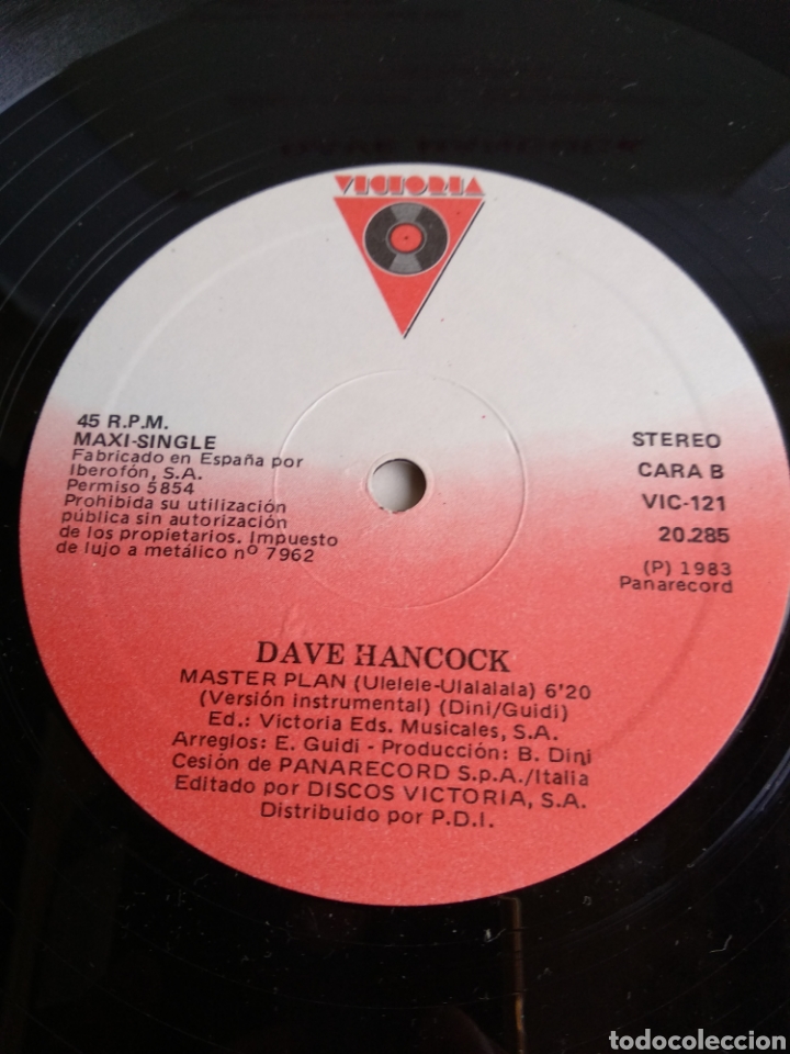 Discos de vinilo: *DAVE HANCOCK, MASTER PLAN, SPAIN, VICTORIA, 1984 - Foto 4